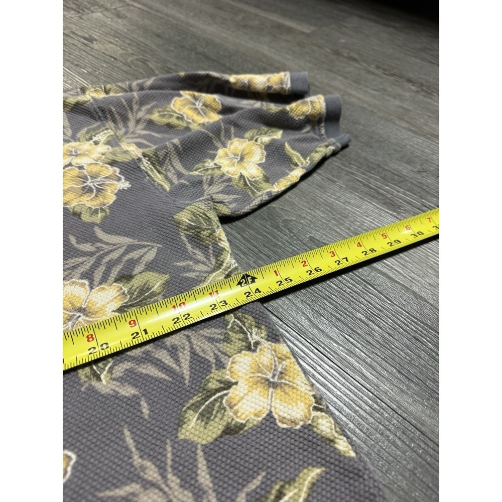 VTG Ocean Pacific OP Sport Polo Shirt Mens L Hawaiian Aloha Blue Floral AOP - Picture 5 of 5